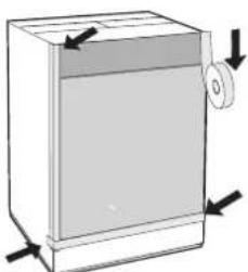 Ariston Thermo LBE68 - Applicazione del pannello in legno alla porta e insertimento della macchina nei mobili: - 5