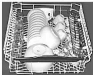 Ariston Thermo LI65EU - Einstellung des oberen Geschirrkorbes. - 6