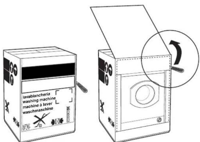 Ariston Thermo LB 12 TX - Application du panneau d'habillage en bois sur la porte et montage du machine à laver à l'intérieur des éléments: - 1