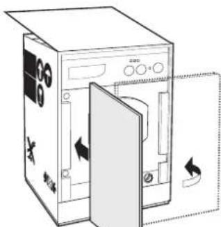 Ariston Thermo LB 12 TX - Application du panneau d'habillage en bois sur la porte et montage du machine à laver à l'intérieur des éléments: - 4
