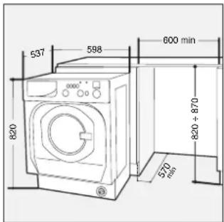 Ariston Thermo LB 12 TX - Hetplaatsen van de machine tussen de kastjes - 1