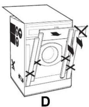 Ariston Thermo CD 12 TX - Het aanbrengen van het houten paneel op de deur en hetplaatsen van de machine tussen de kastjes: - 3