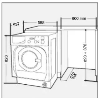 Ariston Thermo CD 12 TX - Inserimento della macchina nei mobili - 1