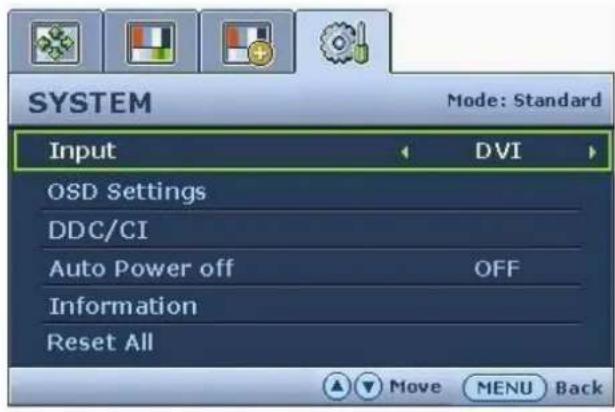 BENQ V2410T - Menu System - 1