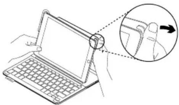 LOGITECH Keyboard Case iPad Air Plus - Odpojenie iPadu - 1