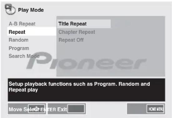 PIONEER XHM32VS - Repeticion de la reproduccion - 1