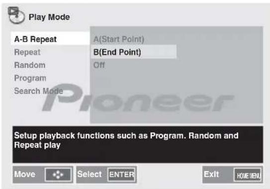 PIONEER XHM32VS - U / to select the B(End Point). - 1