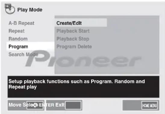 PIONEER XHM32VK - Betätigen Sie ↑/↓ zur Wahl von Create/ Edit, und drucken Sie dann ENTER. - 1