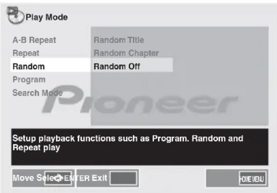 PIONEER XHM32VK - Para cancelar la reproduccion aleatoria: - 1