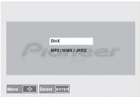 PIONEER XCM52BTK - P u ↑/↓ paraeselectionar DivX o MP3/WMA/JPEG. - 1