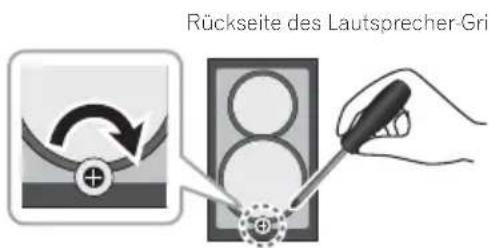 PIONEER XCM52BTK - Drehen Sie die Schrauben an der Rückseite des Grills mit einem Kreuzschlitz-Schraubendreher im Uhrzeigersinn. - 1