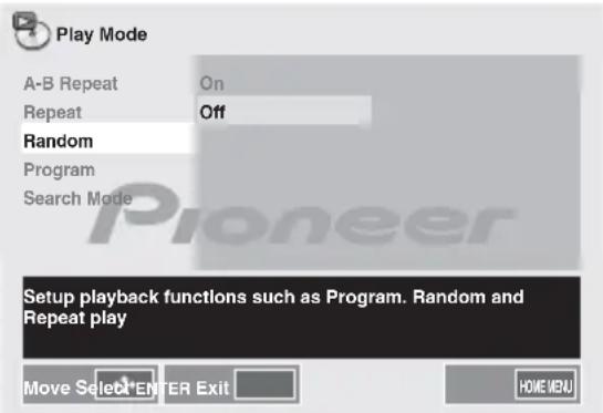 PIONEER XCM52BTK - Per cancellare lalettura casuale: - 1
