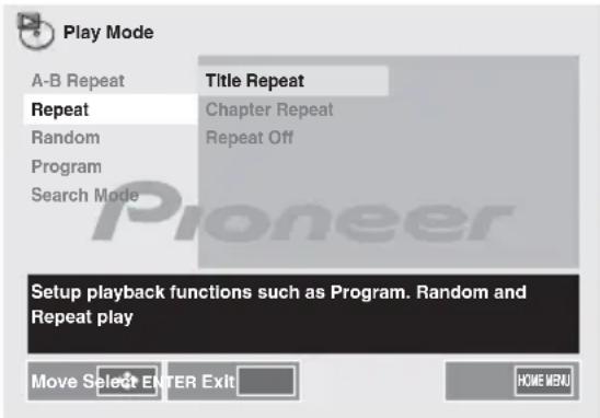 PIONEER XCM52BTK - Repeticion de la reproduccion - 1