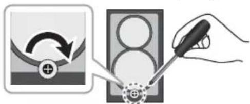 PIONEER XCM32BTK - Rotate the screws on the backside of the grill in a clockwise direction using a plus driver. - 1