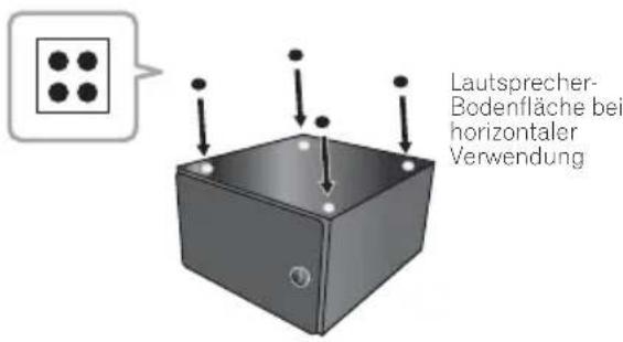 PIONEER XCM32BTK - Wenn die Lautsprecher horizontal platziert werden - 1