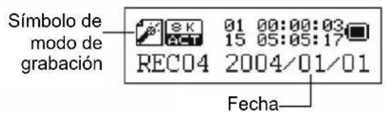 AIPTEK MP3S5 - Pantalla en el modo de grabación (grabación de voz) - 1