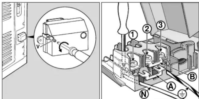 INDESIT K3C55R - Installing the power supply cable - 1