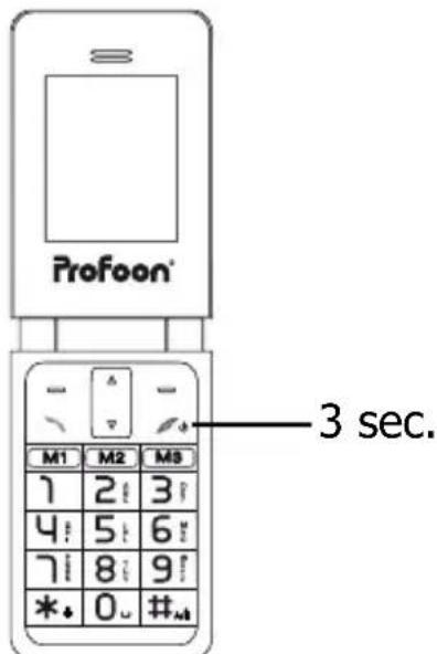 PROFOON PM692 - La carte SIM et la pile : - 1