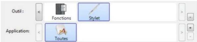 WACOM DTU1631 - PARAMÈTRES SPÉCIFIQUES À UNE APPLICATION - 1