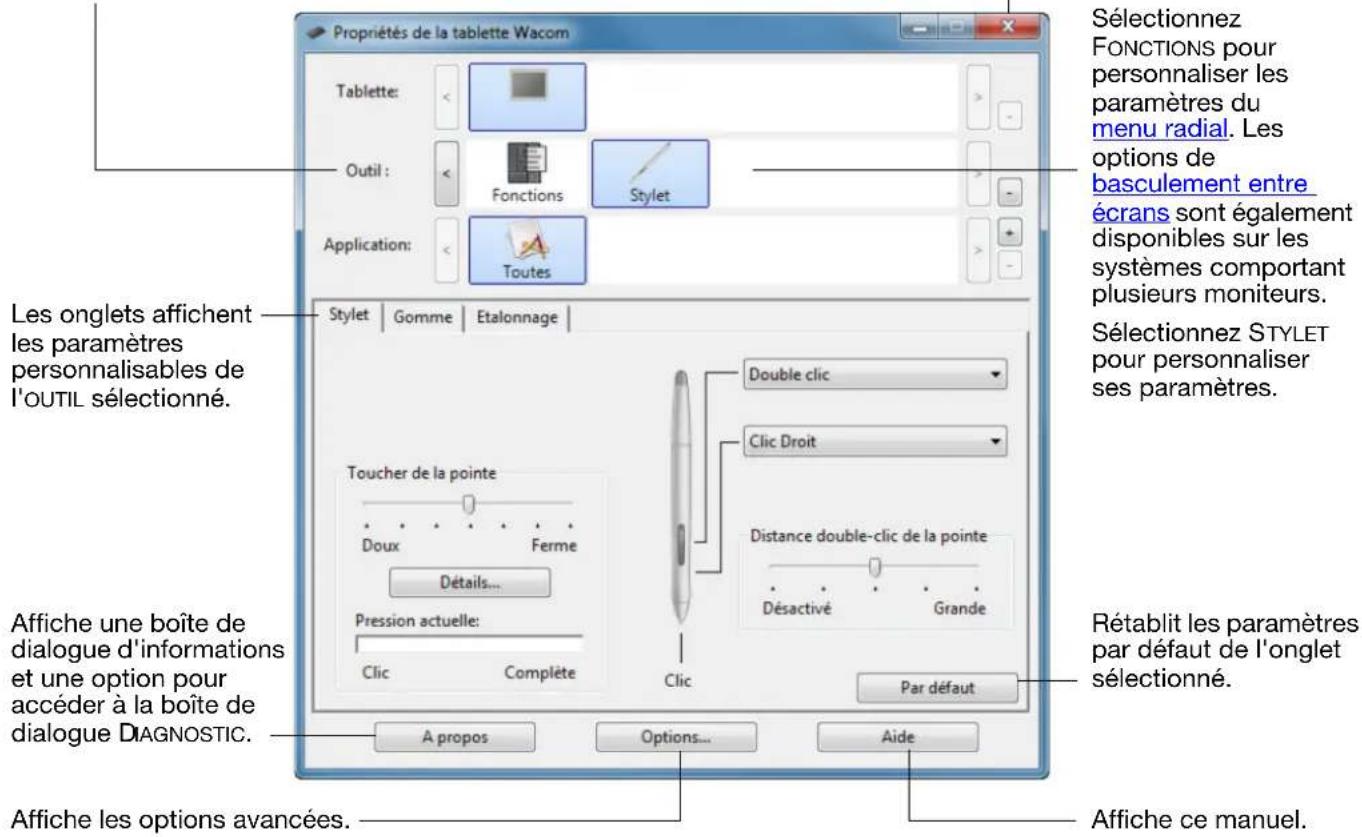 WACOM DTU1631 - OUVERTURE DU PANNEAU DE CONFIGURATION - 1
