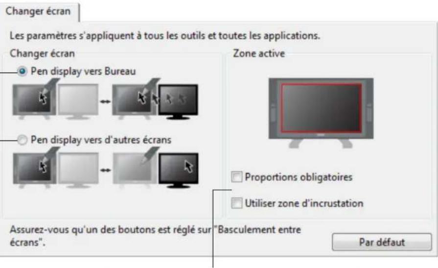 WACOM DTU1631 - UTILISATION DE LA FONCTION DE BASCULEMENT ENTRE ÉCRANS - 1