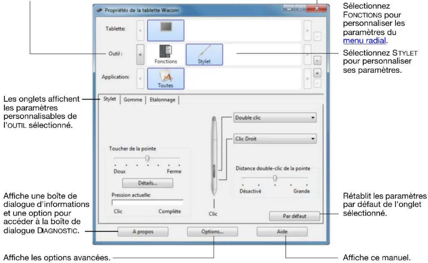 WACOM DTU2231 - OUVERTURE DU PANNEAU DE CONFIGURATION - 1