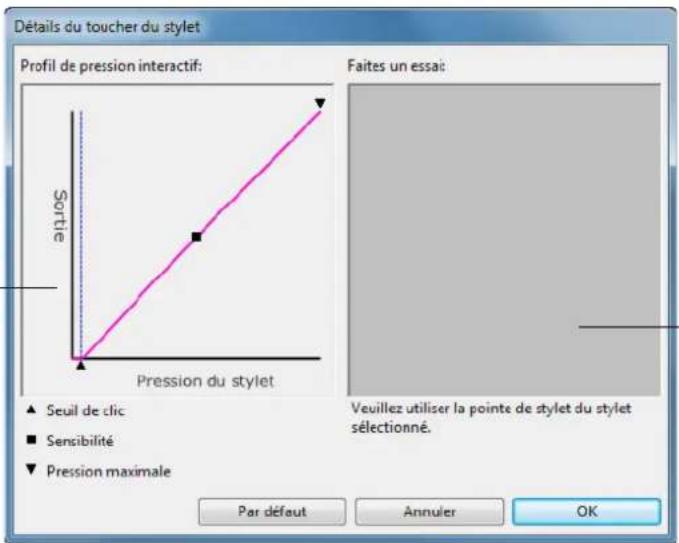 WACOM DTK2241 - RÉGLAGES AVANCÉS DE LA PRESSION DE LA POINTE - 1