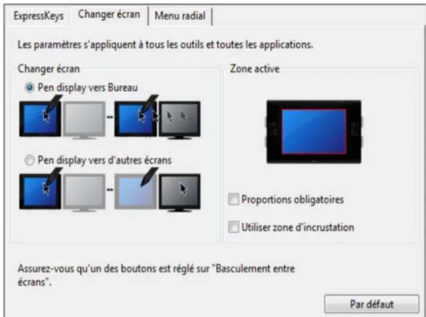 WACOM DTK2241 - UTILISATION DE LA FONCTION DE BASCULEMENT ENTRE ÉCRANS - 1