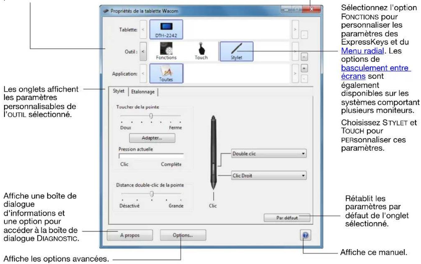 WACOM DTH2242 - OUVERTURE DU PANNEAU DE CONFIGURATION - 1