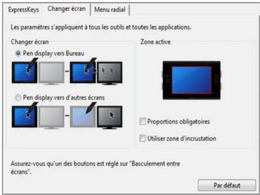 WACOM DTH2242 - UTILISATION DE LA FONCTION DE BASCULEMENT ENTRE ÉCRANS - 1