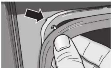 CONSTRUCTA CF26850 - Remplacement du joint de la porte du four Pour-retirer le joint de la porte du four s'il est defectueux, il suffit de le decrocher. Le S.A.V. vous fournira un joint neuf. - 1