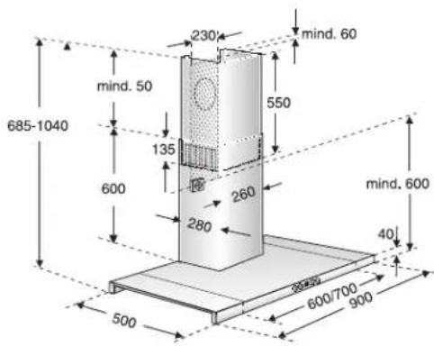 CONSTRUCTA CD99370 - Afzugkap met luchtafvoer - 2