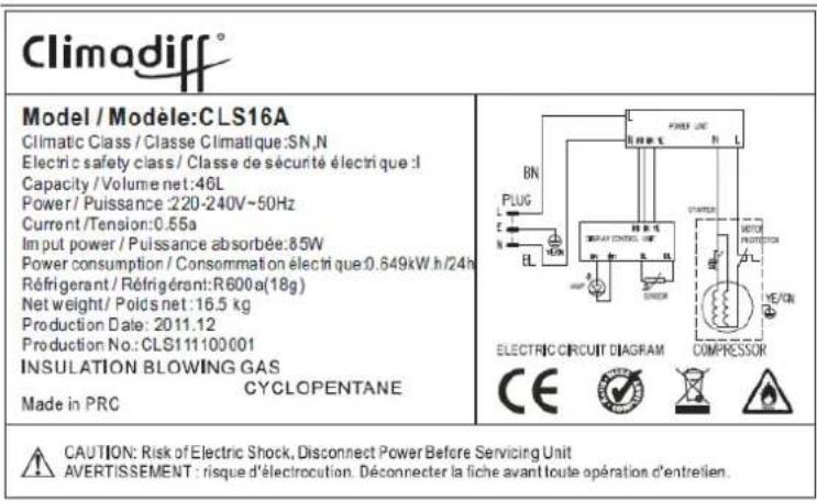 CLIMADIFF CLS16A - 2° TECHNISCHE DATEN - 1
