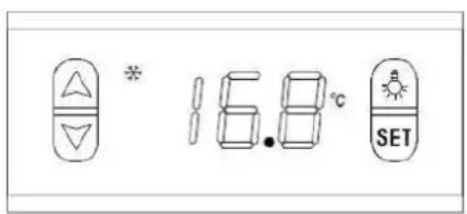 Tecla para aumentar la temperatura Tecla para disminuir la temperatura Tecla para activar/desactivar la luz