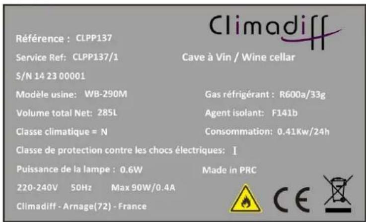 CLIMADIFF CLPG209 - CARACTERISTIQUES TECHNIQUES - 1