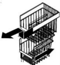 AMANA XRS S 264 BB BW - Pour enlever et remettre les paniers : - 1