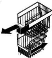 AMANA XRS S 264 BB BW - Para extraer e instalar las cestas: - 1