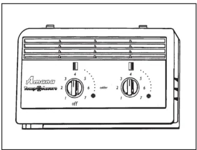 AMANA SXD520 - Comandos dos compartimentos de alimentos frescos e Deepfreeze ^1 - 1