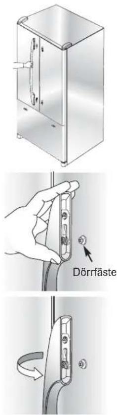 AMANA AB 2225 PEKS - Montering av handtagsförlängare (vissa modeller): - 2