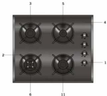 Everglades EVBI 851 - - DESCRIPTION DE TABLE DE CUISSON ET BANDEAU DE COMMANDE - 5