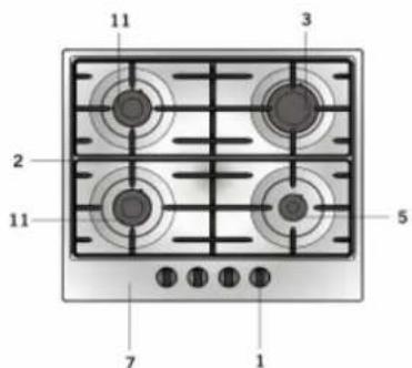 Everglades EVBI 851 - - DESCRIPTION DE TABLE DE CUISSON ET BANDEAU DE COMMANDE - 2