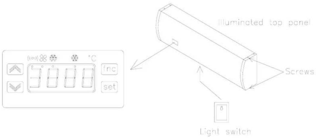 (ionl) °C fnc set illuminated top panel Screws Light switch