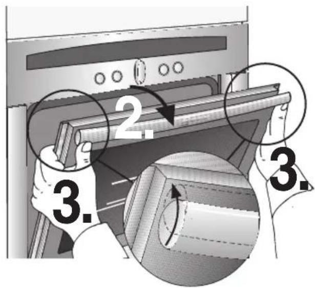 NEFF B1881N2 - Desenganchar la puerta del horno: - 2