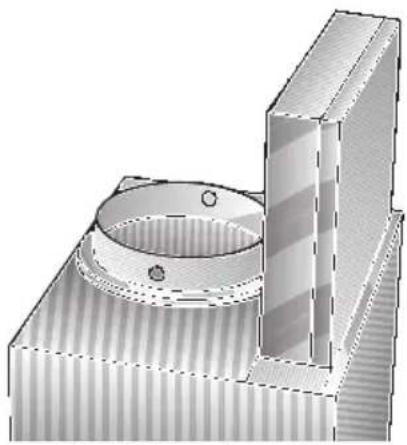 NEFF D8240N0 - Connecting a 150 mm exhaust-air pipe: - 1