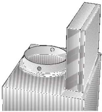 NEFF D8240N0 - Anschluss Abluftrohr ∅ 150 mm: - 1