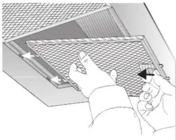 NEFF D8240N0 - Aus- und Einbauen der Metall-Fettfilter: - 1