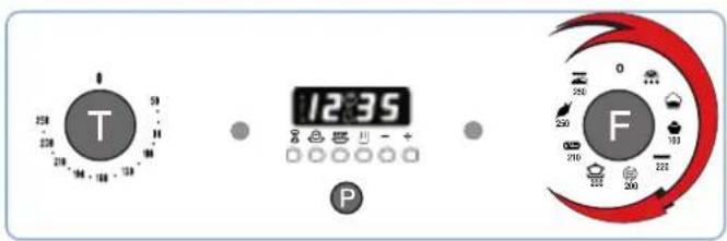 SCHOLTES FP 655.3 - La manette « f » permet la sélection des modes de cuisson - 1