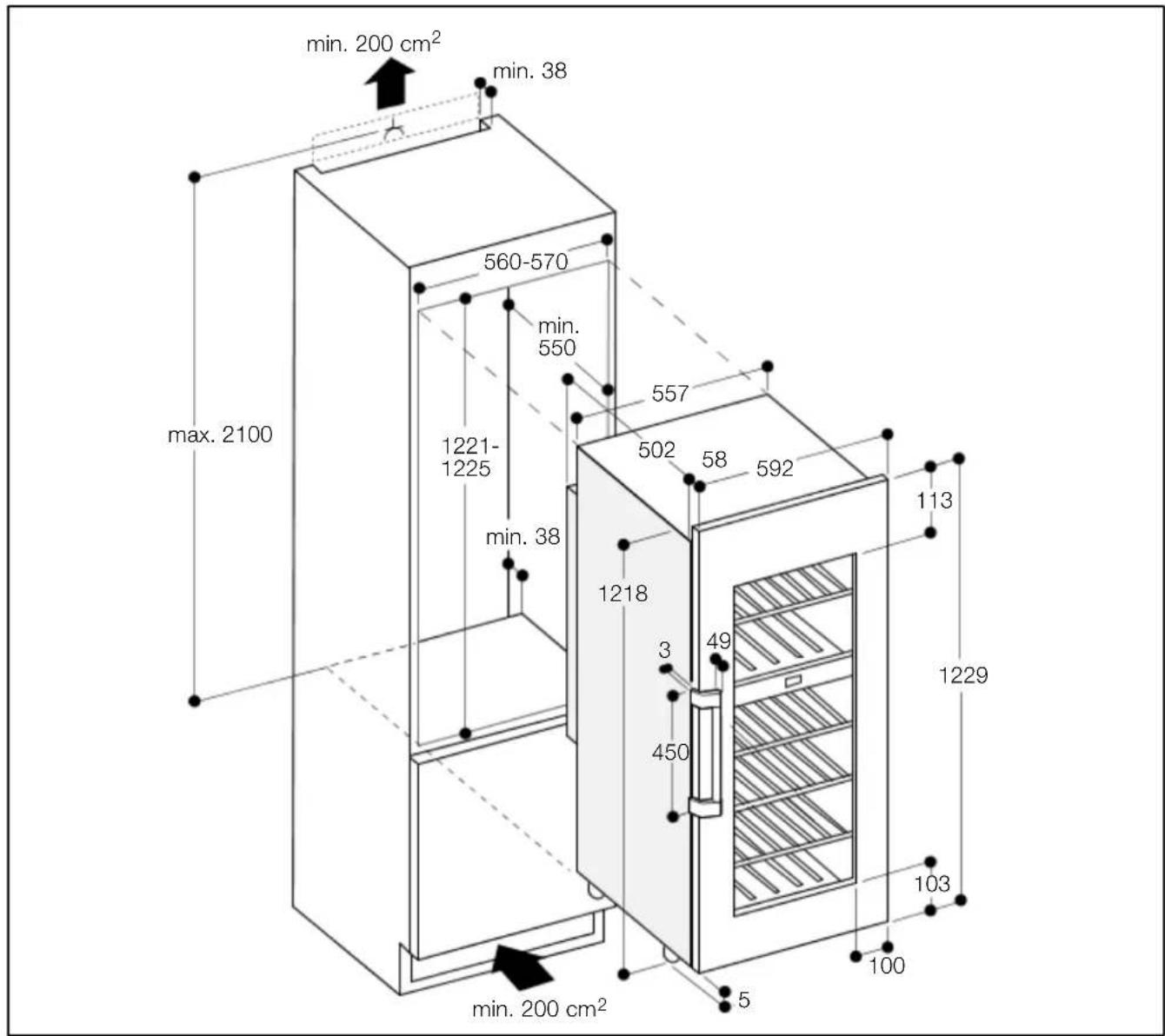 GAGGENAU RW424260 - Installation dimensions - 1
