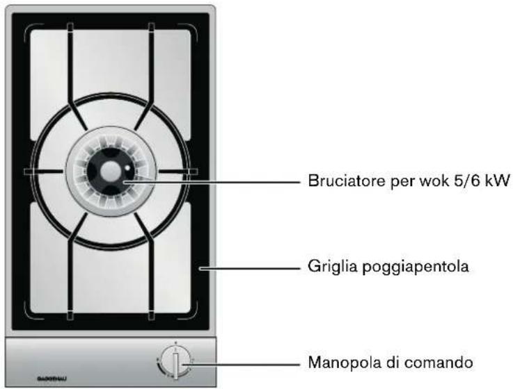 GAGGENAU VG 231 131 - Piano di cottura a gas Wok - 1