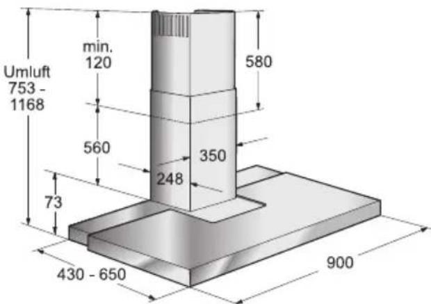 GAGGENAU AW561191 - Branchement du conduit d'évacuation  120 mm: - 2